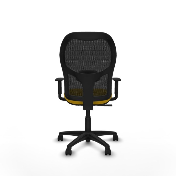 Alocén sincro malla negra bali amarillo brazos 1D base poliamida  ruedas nailon 50mm