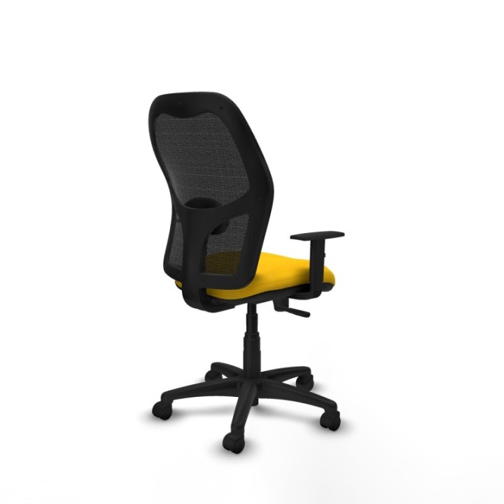 Alocén sincro malla negra bali amarillo brazos 1D base poliamida  ruedas nailon 50mm