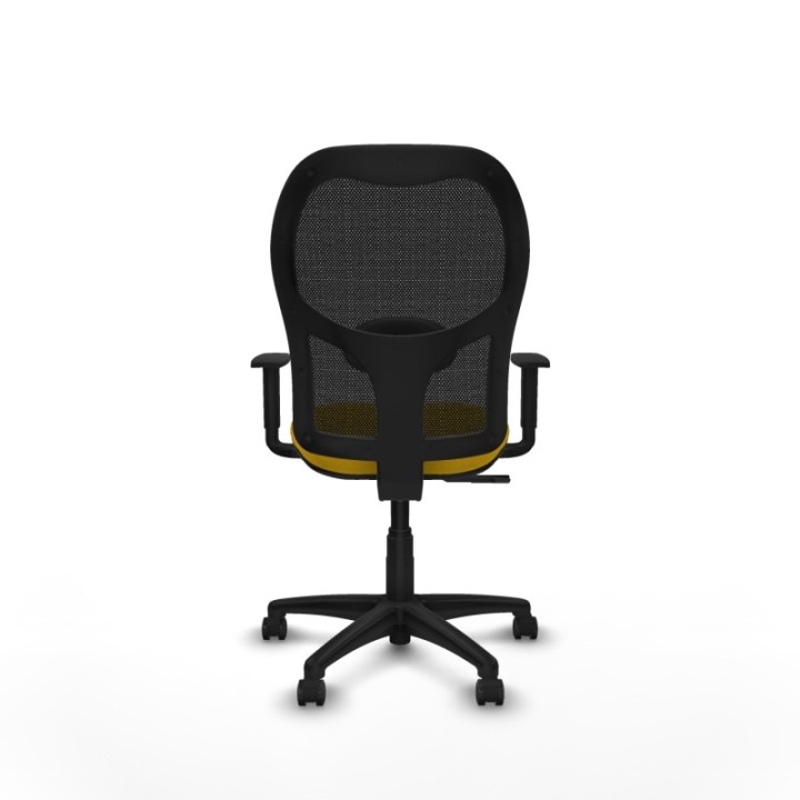 Alocén sincro malla negra bali amarillo brazos 1D base poliamida  ruedas engomadas 50mm