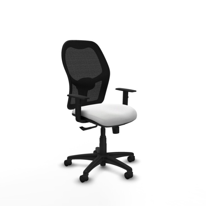 Alocén sincro malla negra bali blanco brazos 1D base poliamida  ruedas nailon 50mm