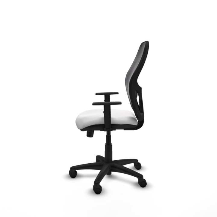 Alocén sincro malla negra bali blanco brazos 1D base poliamida  ruedas nailon 50mm