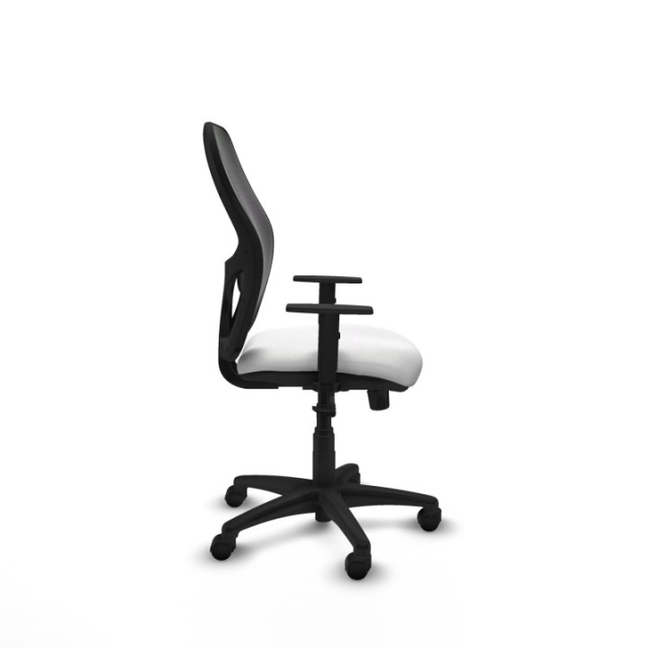 Alocén sincro malla negra bali blanco brazos 1D base poliamida  ruedas nailon 50mm