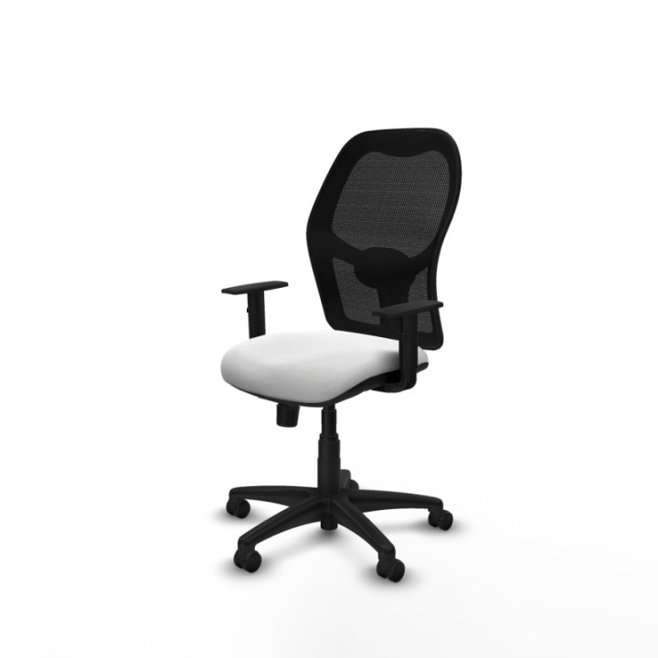 Alocén sincro malla negra bali blanco brazos 1D base poliamida  ruedas engomadas 50mm