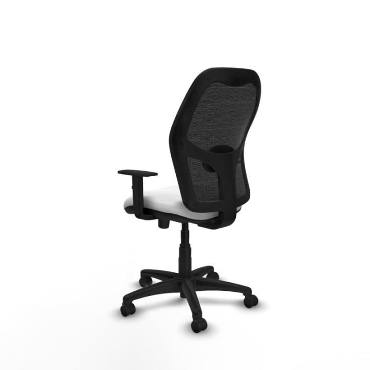 Alocén sincro malla negra bali blanco brazos 1D base poliamida  ruedas engomadas 50mm