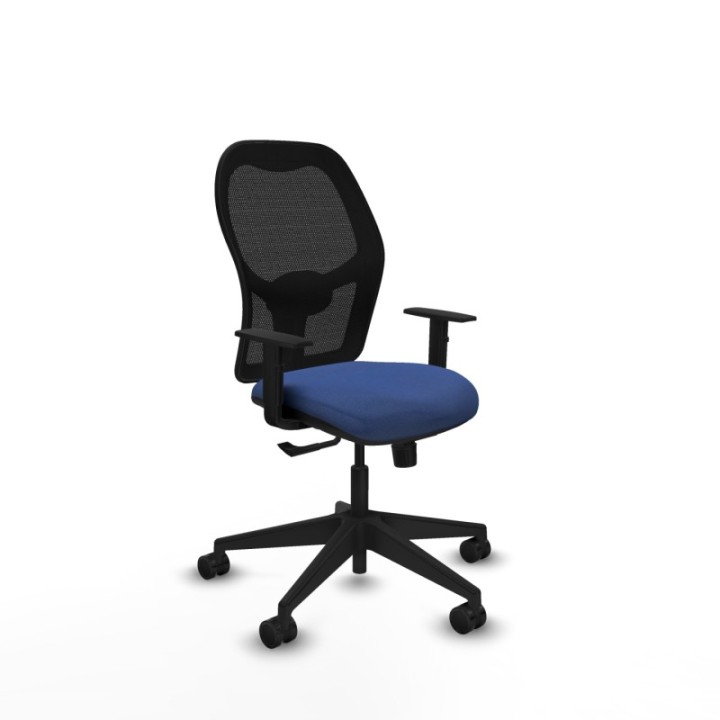 Alocén sincro malla negra bali azul marino brazos 1D base piramidal  ruedas nailon 65mm