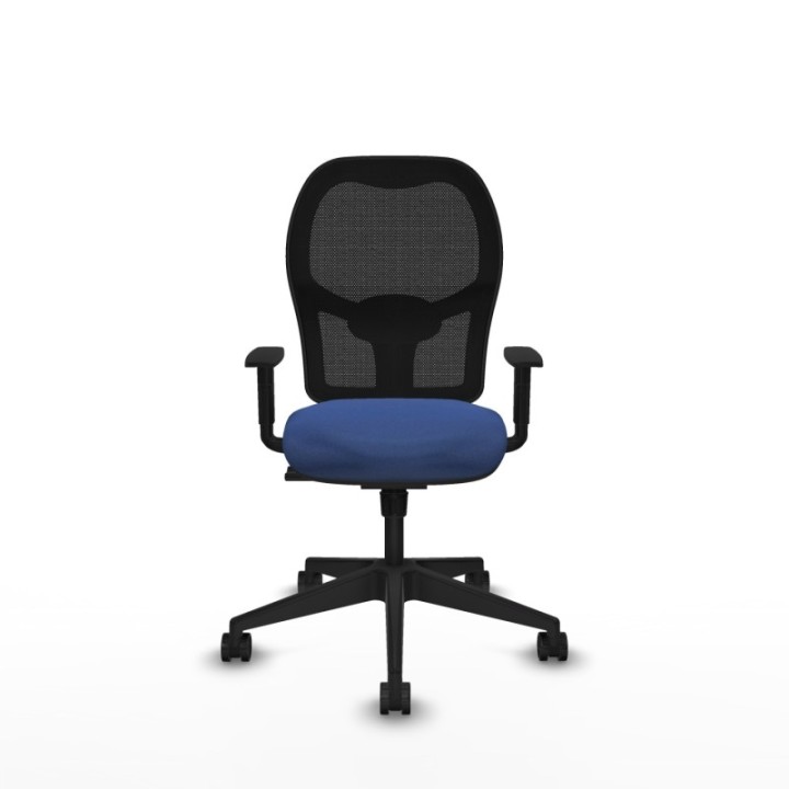 Alocén sincro malla negra bali azul marino brazos 1D base piramidal  ruedas nailon 65mm