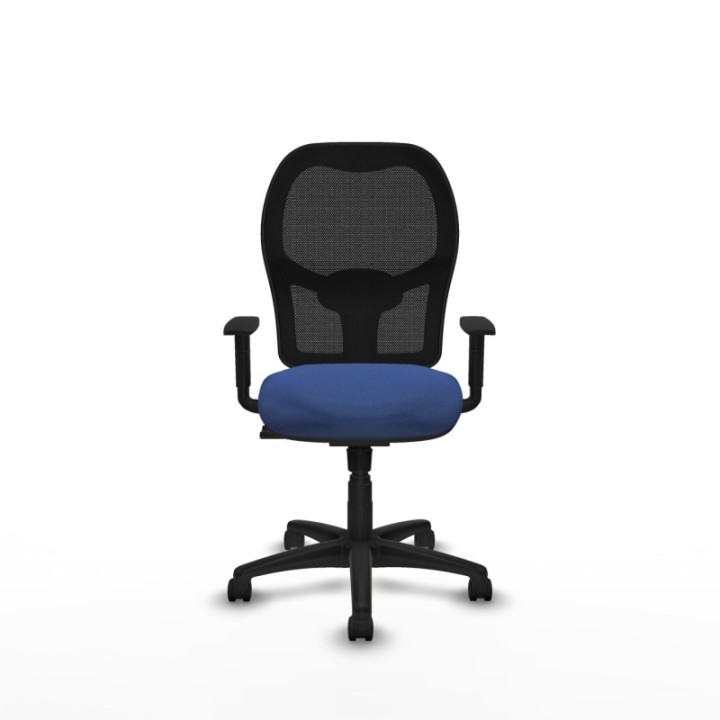 Alocén sincro malla negra bali azul marino brazos 1D base poliamida  ruedas nailon 50mm