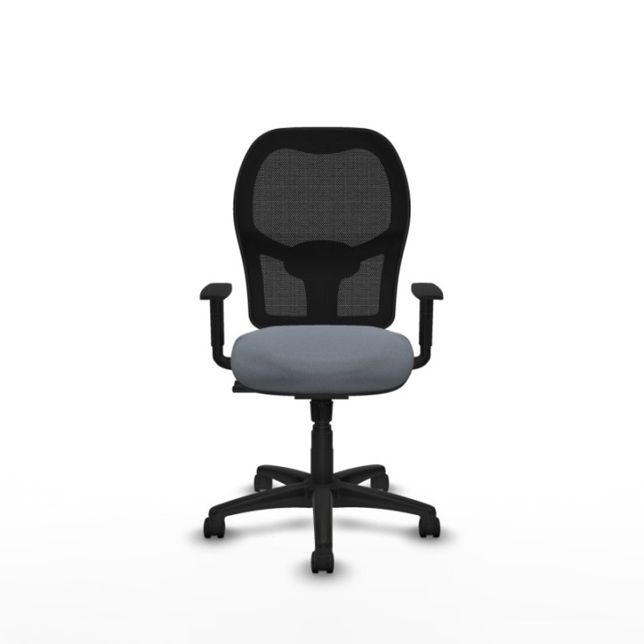 Alocén sincro malla negra bali gris brazos 1D base poliamida  ruedas nailon 50mm