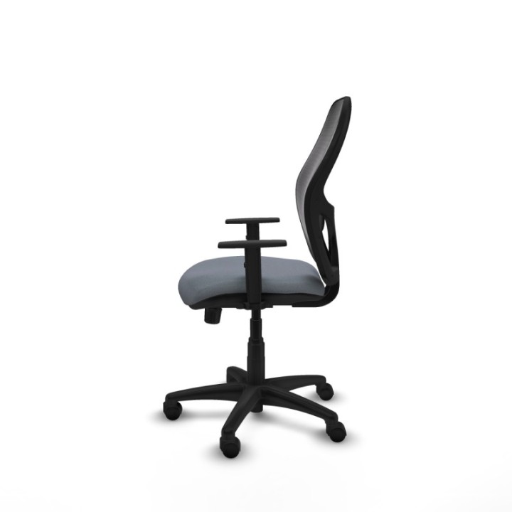 Alocén sincro malla negra bali gris brazos 1D base poliamida  ruedas nailon 50mm