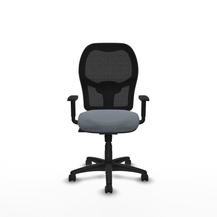 Alocén sincro malla negra bali gris brazos 1D base poliamida  ruedas engomadas 50mm