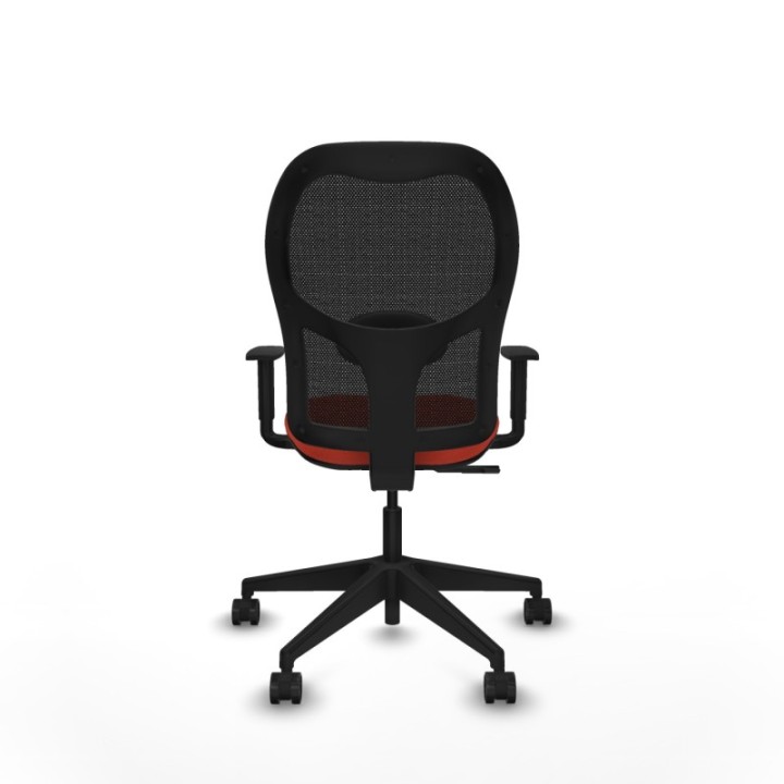 Alocén sincro malla negra bali naranja oscuro brazos 1D base piramidal  ruedas nailon 65mm