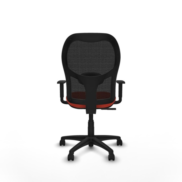 Alocén sincro malla negra bali naranja oscuro brazos 1D base poliamida  ruedas nailon 50mm