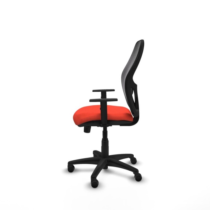 Alocén sincro malla negra bali naranja oscuro brazos 1D base poliamida  ruedas engomadas 50mm