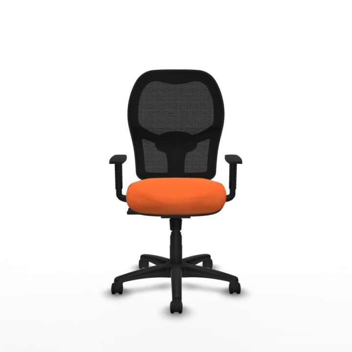 Alocén sincro malla negra bali naranja brazos 1D base poliamida  ruedas nailon 50mm