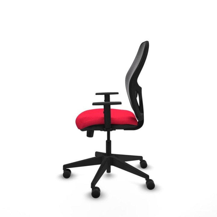 Alocén sincro malla negra bali rojo brazos 1D base piramidal  ruedas nailon 65mm