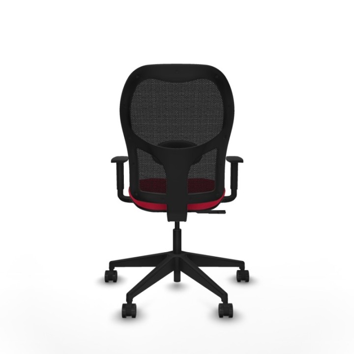 Alocén sincro malla negra bali rojo brazos 1D base piramidal  ruedas nailon 65mm