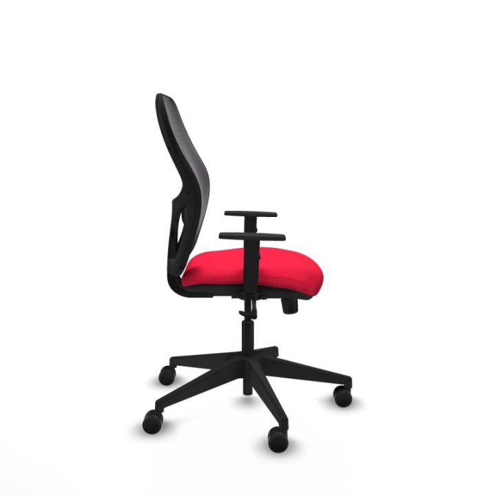 Alocén sincro malla negra bali rojo brazos 1D base piramidal  ruedas nailon 65mm