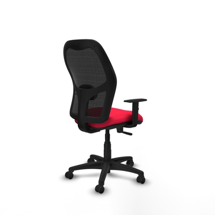 Alocén sincro malla negra bali rojo brazos 1D base poliamida  ruedas engomadas 50mm