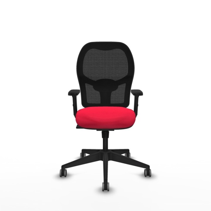 Alocén sincro malla negra bali rojo brazos 2D base piramidal  ruedas engomadas 65mm