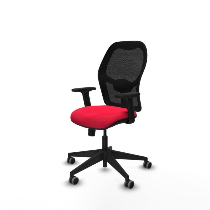 Alocén sincro malla negra bali rojo brazos 2D base piramidal  ruedas engomadas 65mm