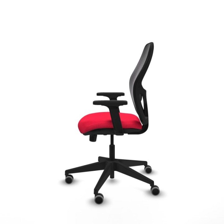 Alocén sincro malla negra bali rojo brazos 2D base piramidal  ruedas engomadas 65mm