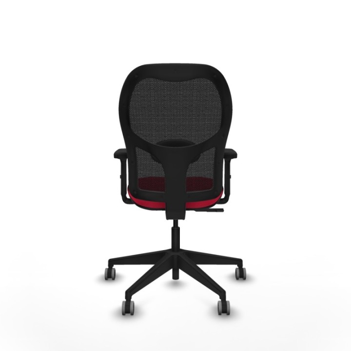 Alocén sincro malla negra bali rojo brazos 2D base piramidal  ruedas engomadas 65mm