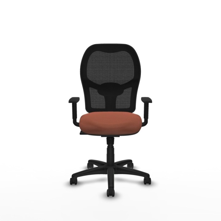 Alocén sincro malla negra bali marrón brazos 1D base poliamida  ruedas engomadas 50mm