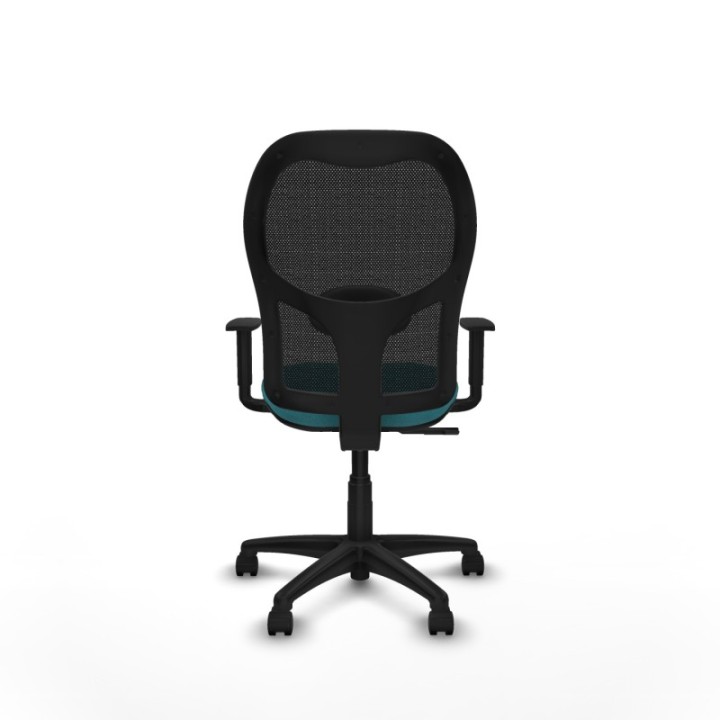 Alocén sincro malla negra bali turquesa brazos 1D base poliamida  ruedas nailon 50mm