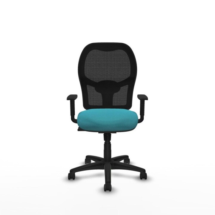 Alocén sincro malla negra bali turquesa brazos 1D base poliamida  ruedas engomadas 50mm