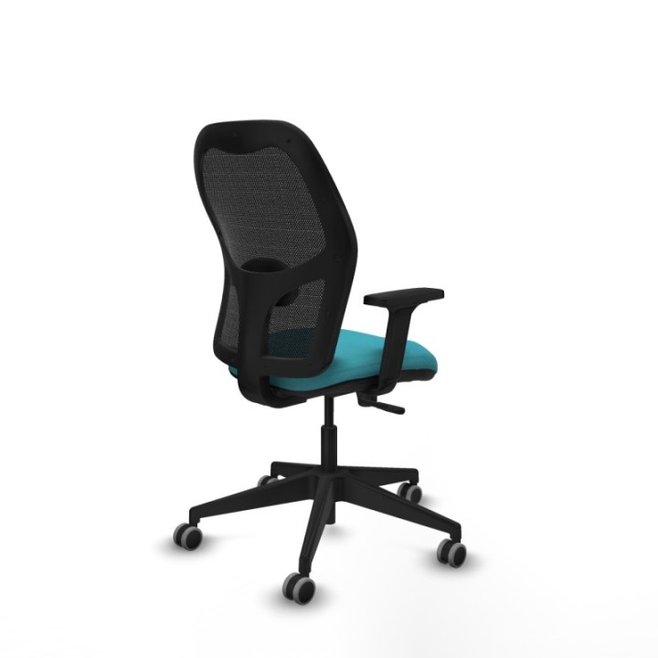 Alocén sincro malla negra bali turquesa brazos 2D base piramidal  ruedas engomadas 65mm