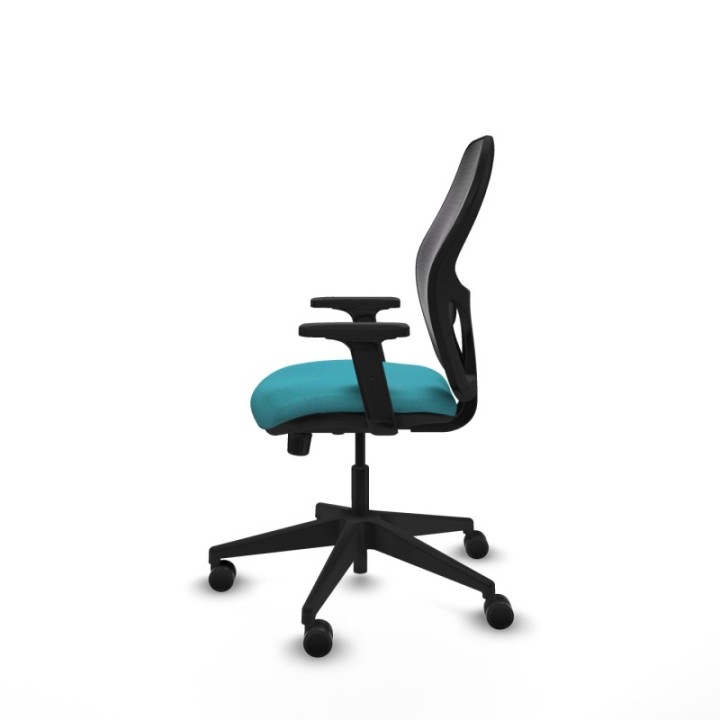 Alocén sincro malla negra bali turquesa brazos 2D base piramidal  ruedas nailon 65mm