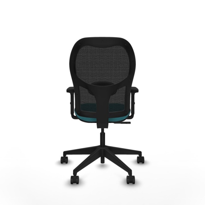 Alocén sincro malla negra bali turquesa brazos 2D base piramidal  ruedas nailon 65mm