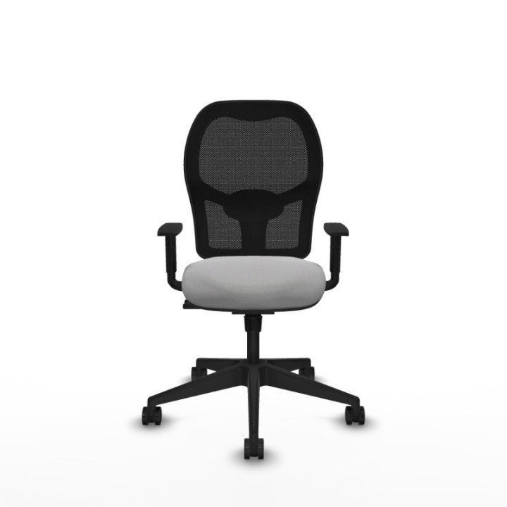 Alocén sincro malla negra bali gris claro brazos 1D base piramidal  ruedas nailon 65mm