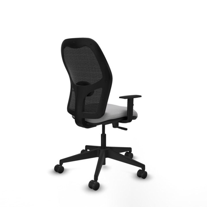 Alocén sincro malla negra bali gris claro brazos 1D base piramidal  ruedas nailon 65mm