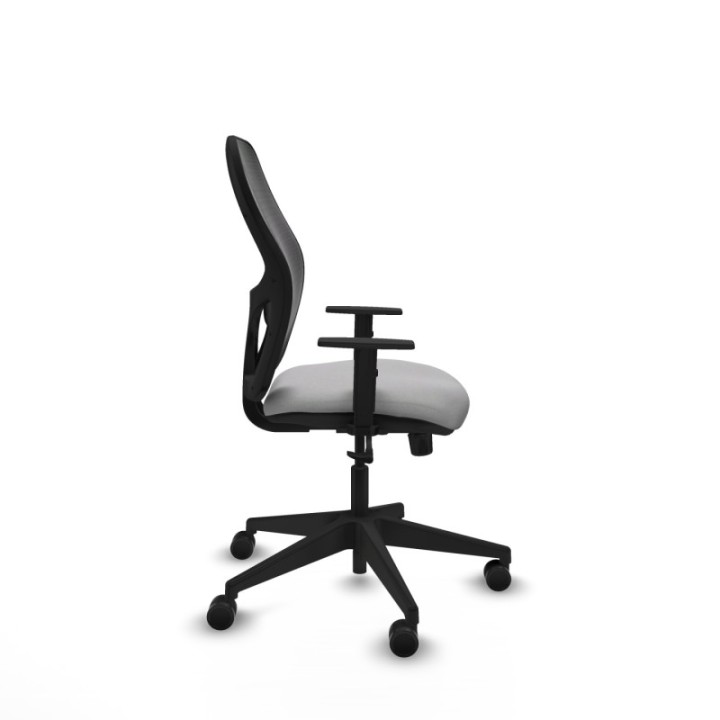 Alocén sincro malla negra bali gris claro brazos 1D base piramidal  ruedas nailon 65mm