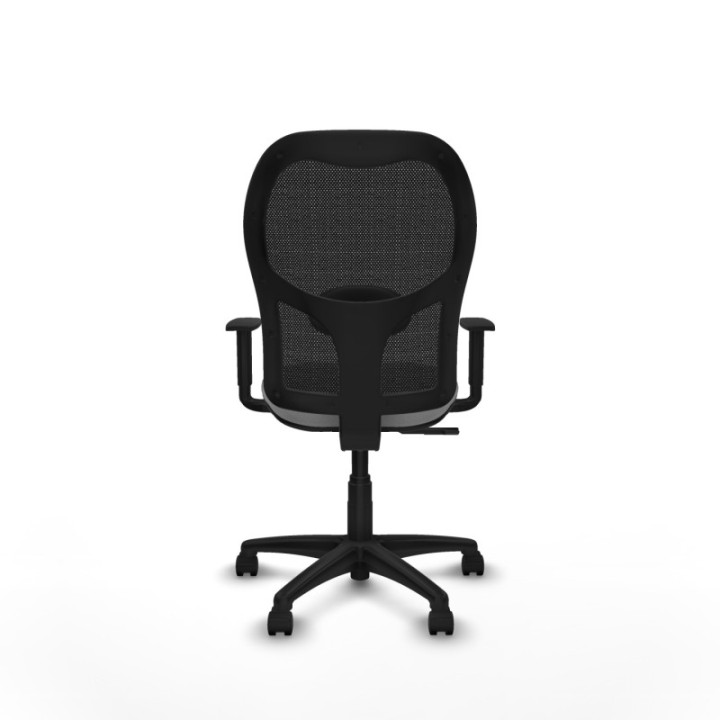 Alocén sincro malla negra bali gris claro brazos 1D base poliamida  ruedas nailon 50mm