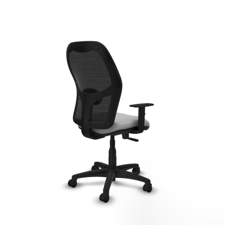 Alocén sincro malla negra bali gris claro brazos 1D base poliamida  ruedas nailon 50mm