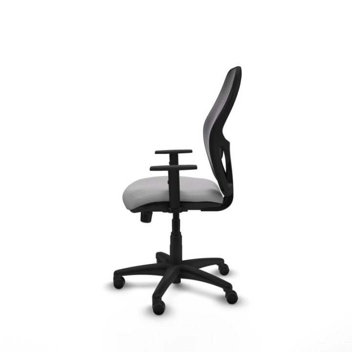 Alocén sincro malla negra bali gris claro brazos 1D base poliamida  ruedas engomadas 50mm