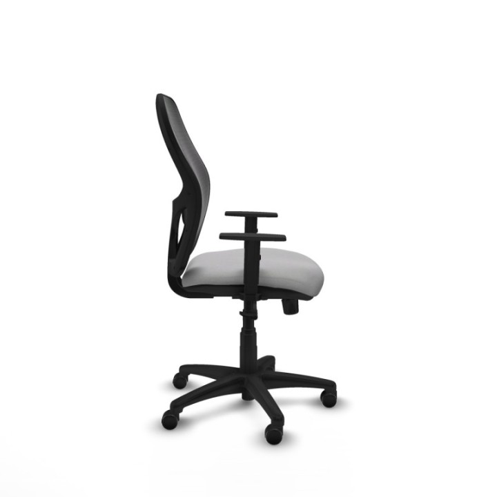 Alocén sincro malla negra bali gris claro brazos 1D base poliamida  ruedas engomadas 50mm