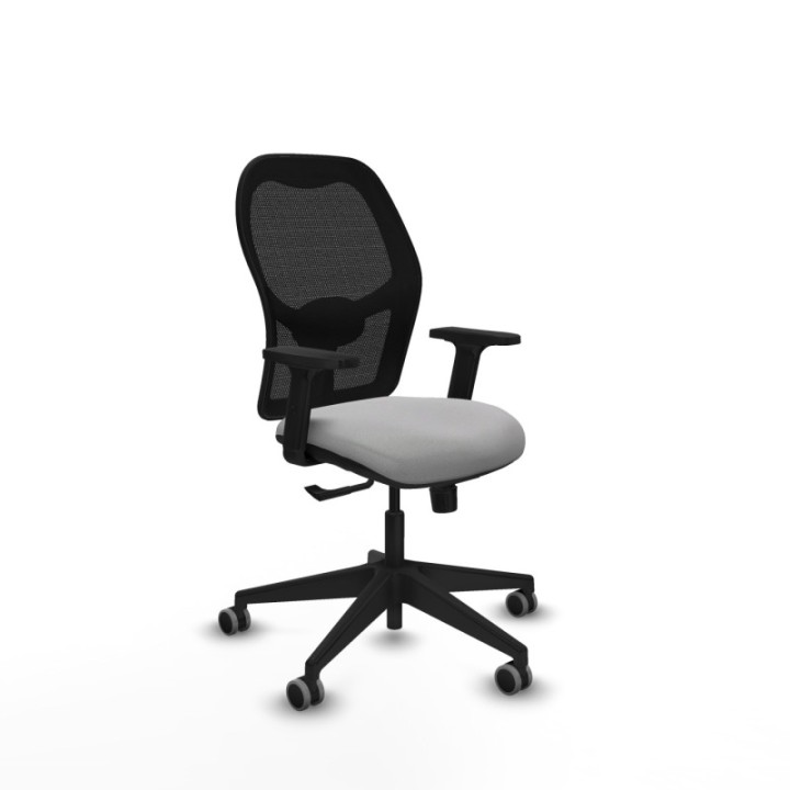 Alocén sincro malla negra bali gris claro brazos 2D base piramidal  ruedas engomadas 65mm