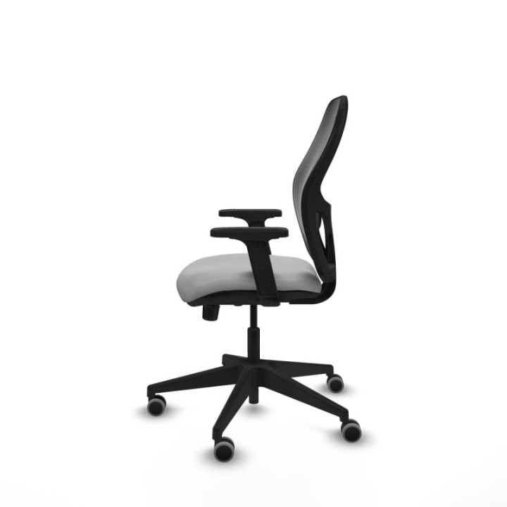 Alocén sincro malla negra bali gris claro brazos 2D base piramidal  ruedas engomadas 65mm