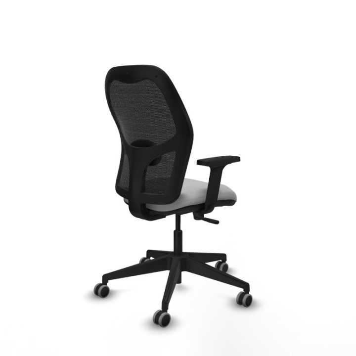 Alocén sincro malla negra bali gris claro brazos 2D base piramidal  ruedas engomadas 65mm