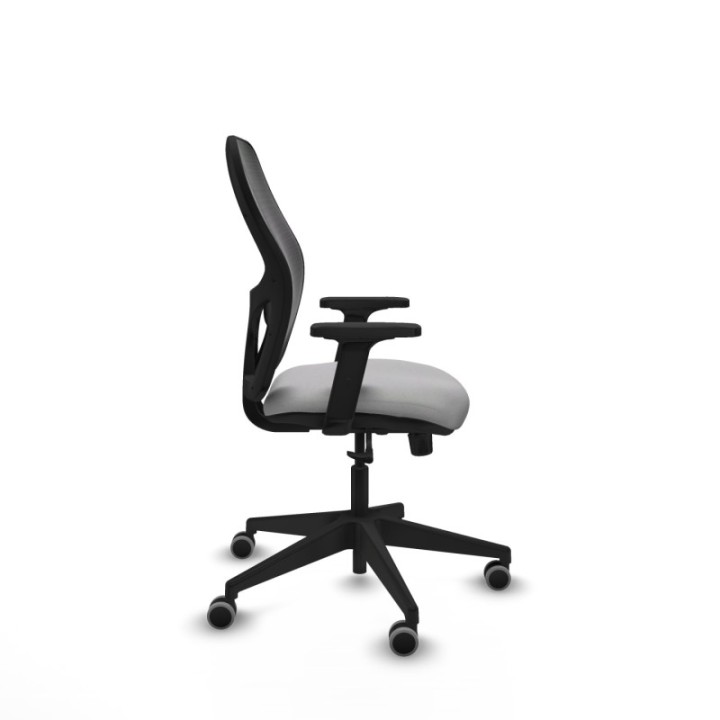 Alocén sincro malla negra bali gris claro brazos 2D base piramidal  ruedas engomadas 65mm