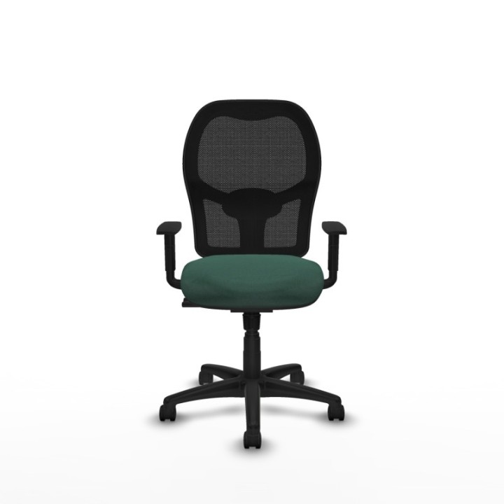 Alocén sincro malla negra bali verde botella brazos 1D base poliamida  ruedas nailon 50mm