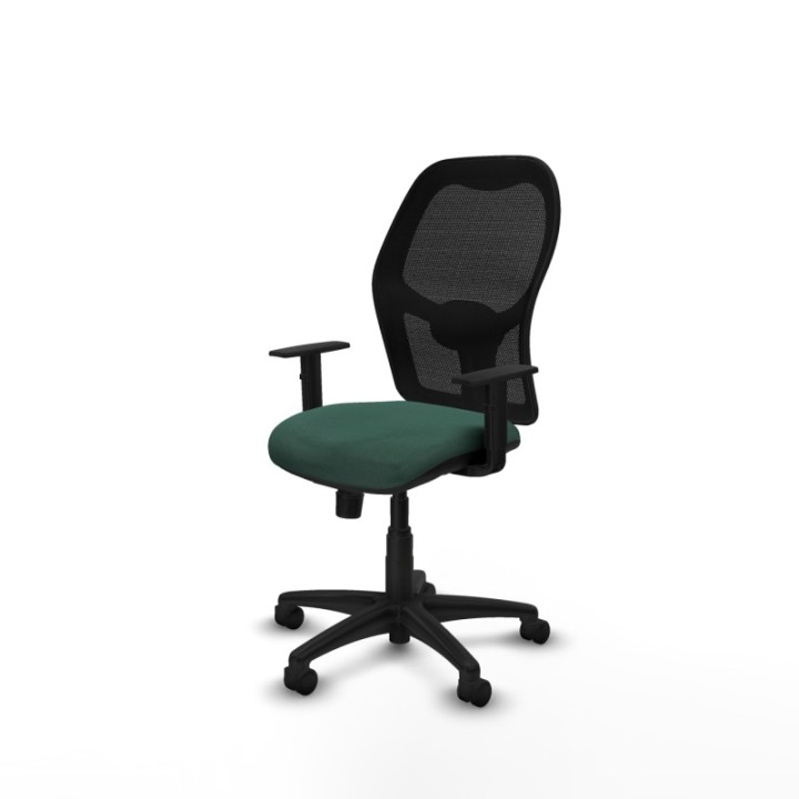 Alocén sincro malla negra bali verde botella brazos 1D base poliamida  ruedas nailon 50mm