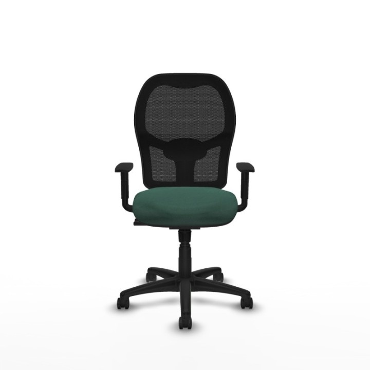 Alocén sincro malla negra bali verde botella brazos 1D base poliamida  ruedas engomadas 50mm