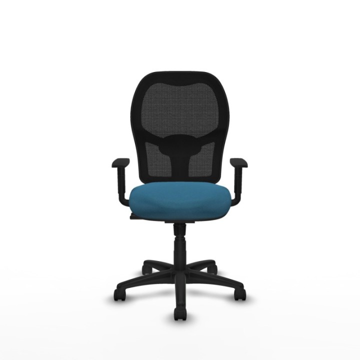 Alocén sincro malla negra bali verde petroleo brazos 1D base poliamida  ruedas nailon 50mm