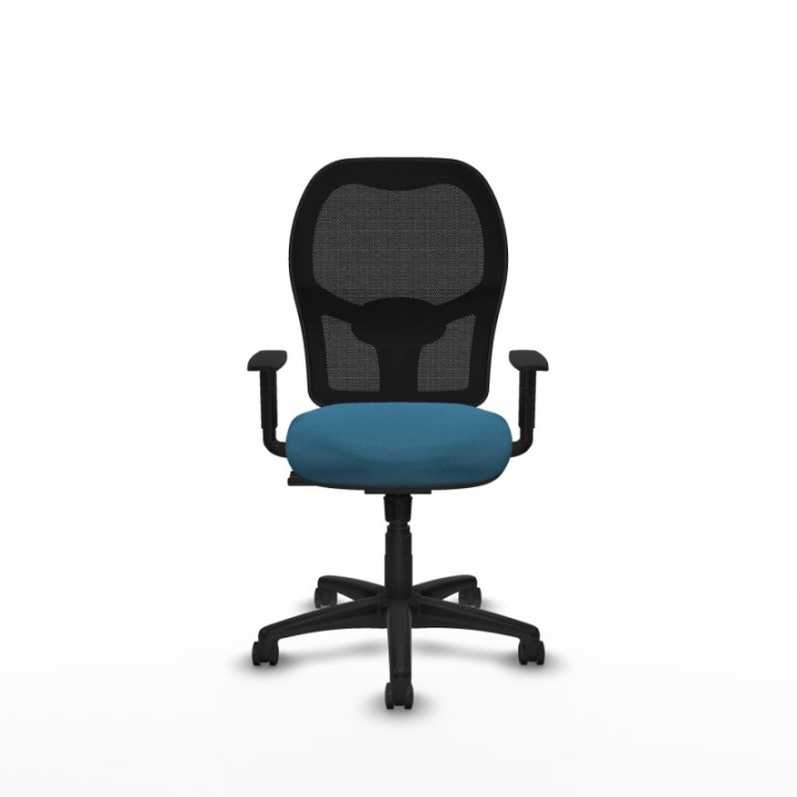 Alocén sincro malla negra bali verde petroleo brazos 1D base poliamida  ruedas engomadas 50mm