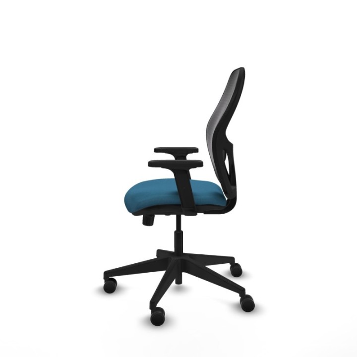 Alocén sincro malla negra bali verde petroleo brazos 2D base piramidal  ruedas nailon 65mm