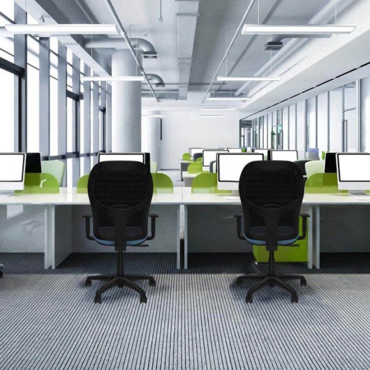 Alocén sincro malla negra bali verde esmeralda brazos 1D base poliamida  ruedas nailon 50mm